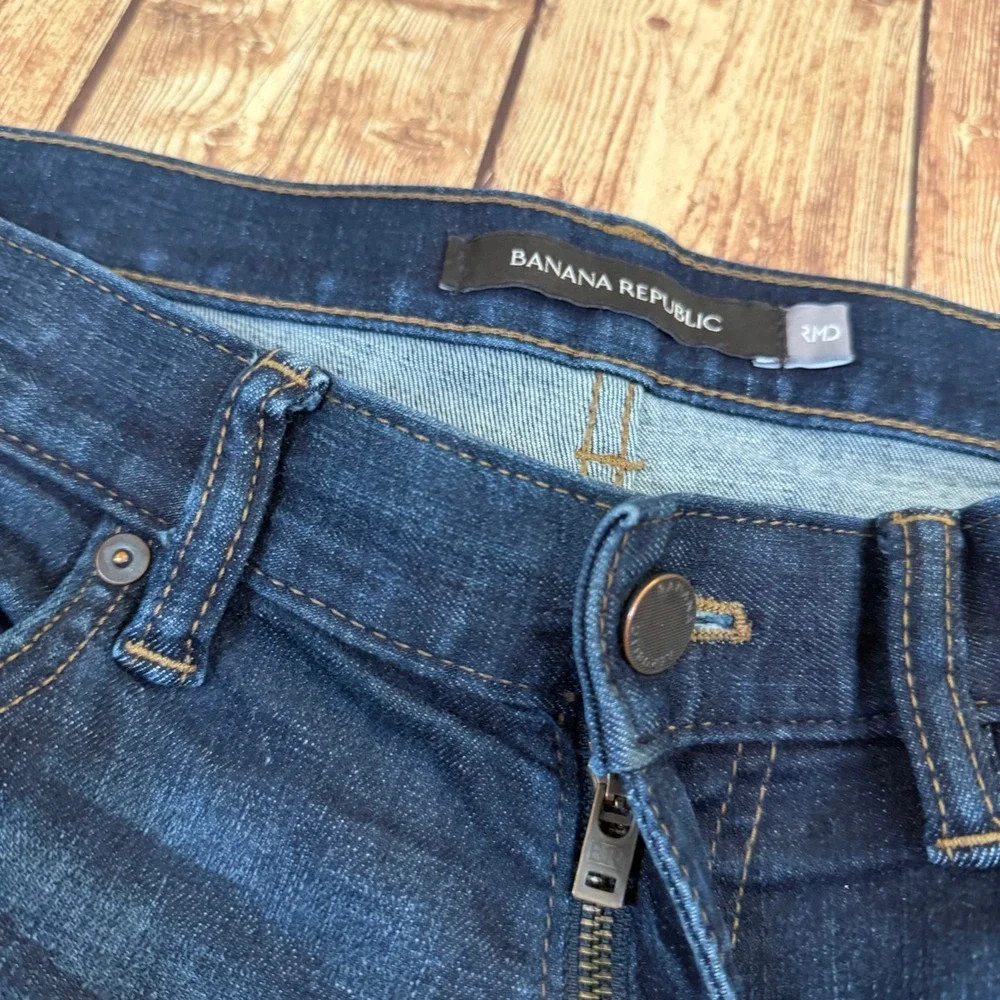 Banana Republic Slim Jeans Mens 33W x 32L Dark Indigo Stretch Denim